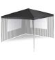 Zahradní párty stan - antracit, 3 x 3 m + 2 bočnice