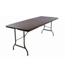 Skládací zahradní stůl v ratanovém designu, 180x75 cm, hnědý