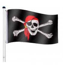 FLAGMASTER® Vlajkový stožár vč. pirátské vlajky, 650 cm