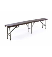 Skládací zahradní lavice - hnědý ratanový design 180x25 cm
