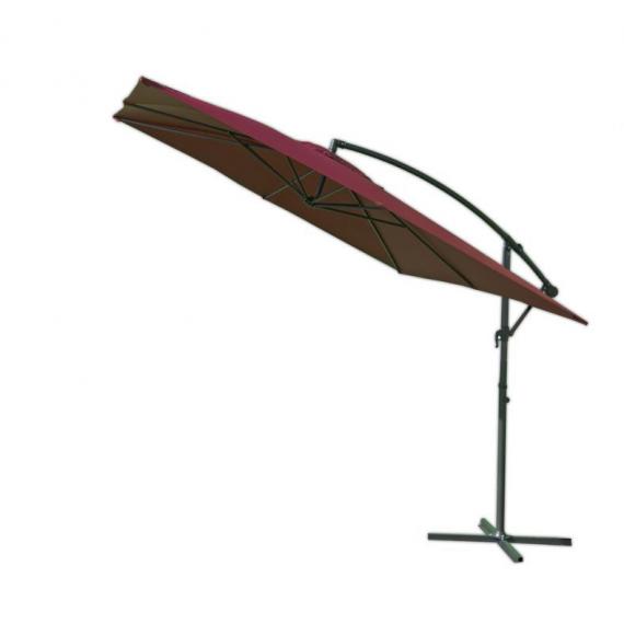 Čtvercový slunečník kovový, bordó, 270 x 270 cm