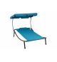 Zahradní lehátko se stříškou a kolečky, 202 x 139 x 152 cm