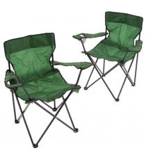 Divero Sada 2 ks skládacích kempingových židlí, zelené