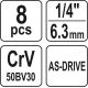 Sada nástavců 1/4&quot  šetihranné - 8 ks