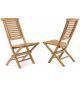 Sada Skládací zahradní židle DIVERO Hantown, týk, 2 ks