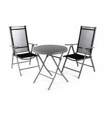 Zahradní balkónový set židle a stůl, černé