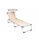 DIVERO Skládací  lehátko se stříškou, béžové, 187 x 57 cm