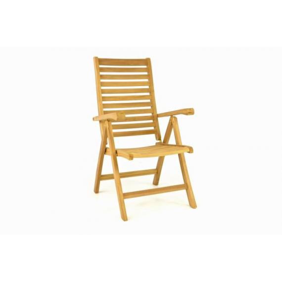 Dřevěná polohovatelná židle DIVERO, týkové dřevo