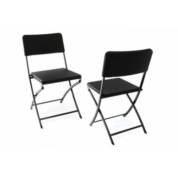 Sada 2 skládacích polyratanových židlí 80 x 40 cm