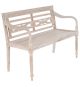 DIVERO 2-místná zahradní lavice - 119 cm, teak, bílá shabby