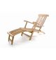 Zahradní dřevěné lehátko DIVERO Florentine s podnožkou - týkové dřevo