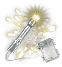 Sada světelných řetězů s časovačem - 20 LED, teplá bílá