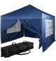 Zahradní nůžkový párty stan 3×3 m modrý s bočnicemi