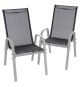 Sada 2x zahradní židle stohovatelná s vysokým opěradlem