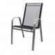 Zahradní set -  4 stohovatelné židle a skleněný stůl - černá