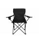 Skládací kempingová židle s držákem nápojů, černá