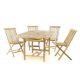 Zahradní set DIVERO z teakového dřeva - stůl + 4 skládací židle