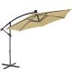 STILISTA Zahradní LED slunečník s kličkou, 350 cm, béžový