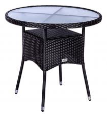 STILISTA Odkládací stolek, 80 x 80 x 75 cm, polyratan, černý