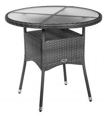 STILISTA Odkládací stolek, 80 x 80 x 75 cm, polyratan, šedý