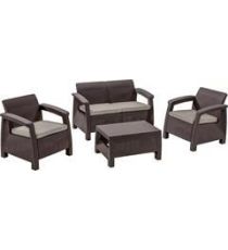 KETER Zahradní nábytek Corfu set, polyratan, hnědý