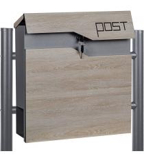 STILISTA Stojící poštovní schránka, kov/dřevo, dvě nohy