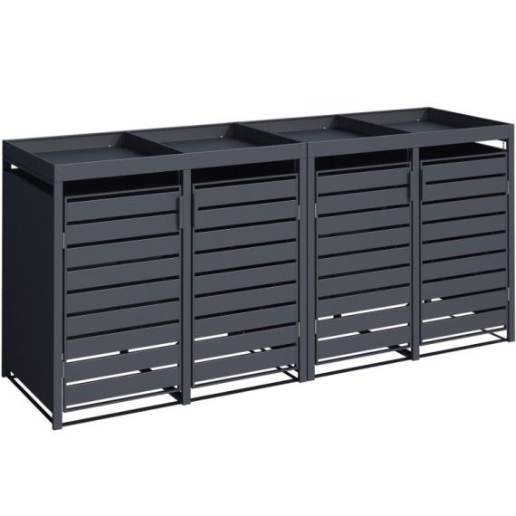 STILISTA skříň na 4 popelnice, 264 x 124 x 80 cm, antracit