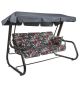RIMINI zahradní houpačka kovová, květy, 173 x 227 x 143 cm